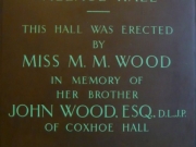 Plaque (Miss M. M. Wood)