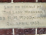 Stone laid on behalf of the lady workers