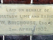 Stone laid on behalf of the Steetley Lime & Basic Co. Ltd.